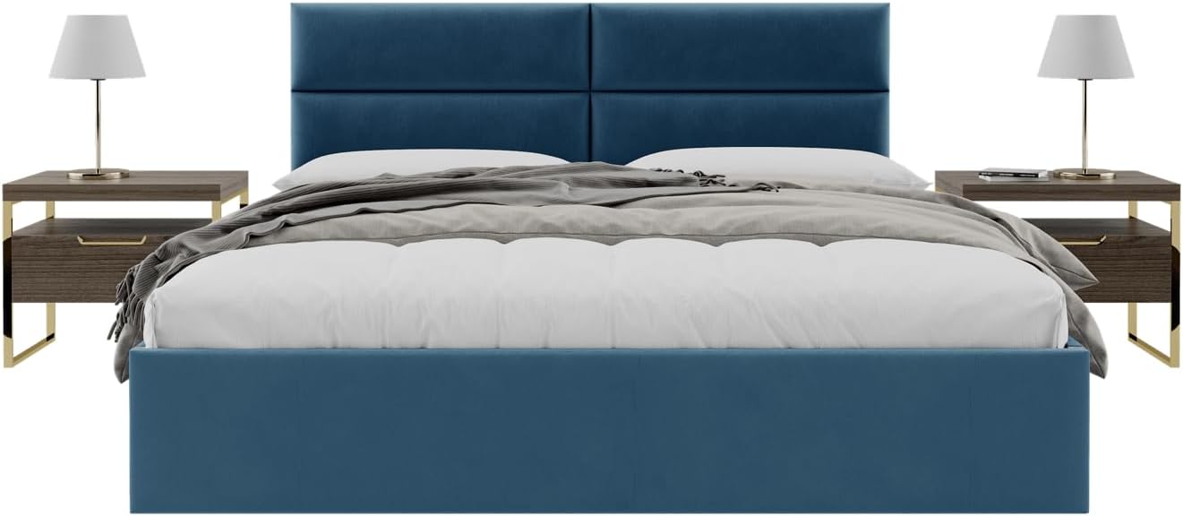 Peacock Blue Velvet Headboard Panels