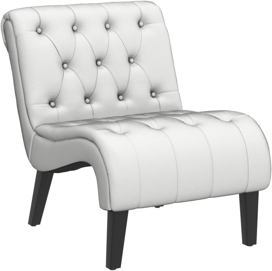 Cream Tufted Velvet Accent Chair