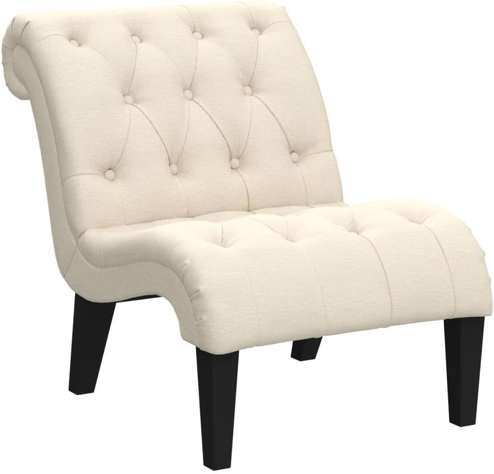 Tufted Armless Slipper Accent Chair