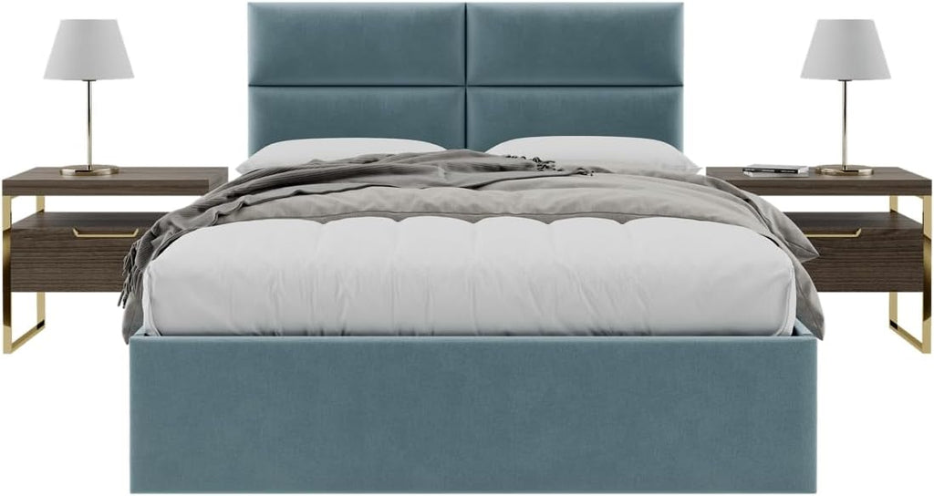 Antique Blue Velvet Headboard Panels