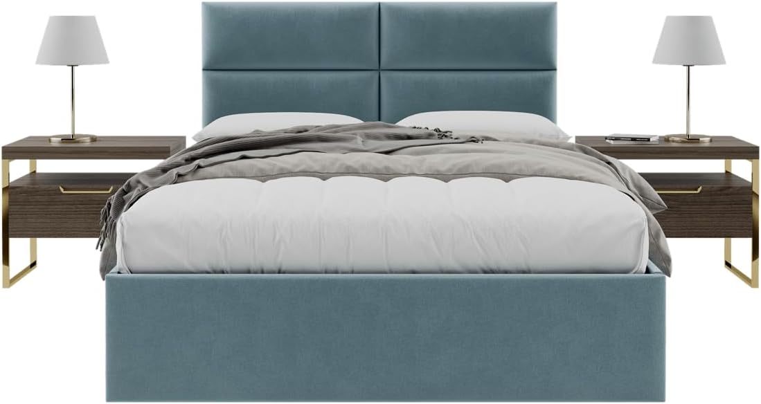 Antique Blue Velvet Headboard Panels