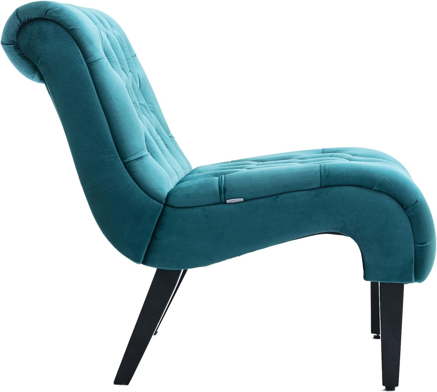 Tufted Velvet Curved Armless Accent Chair