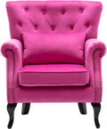 Rose Pink Tufted Velvet Wingback Accent Chair