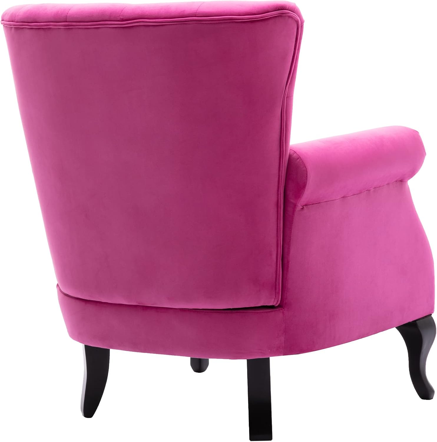 Rose Pink Tufted Velvet Wingback Accent Chair