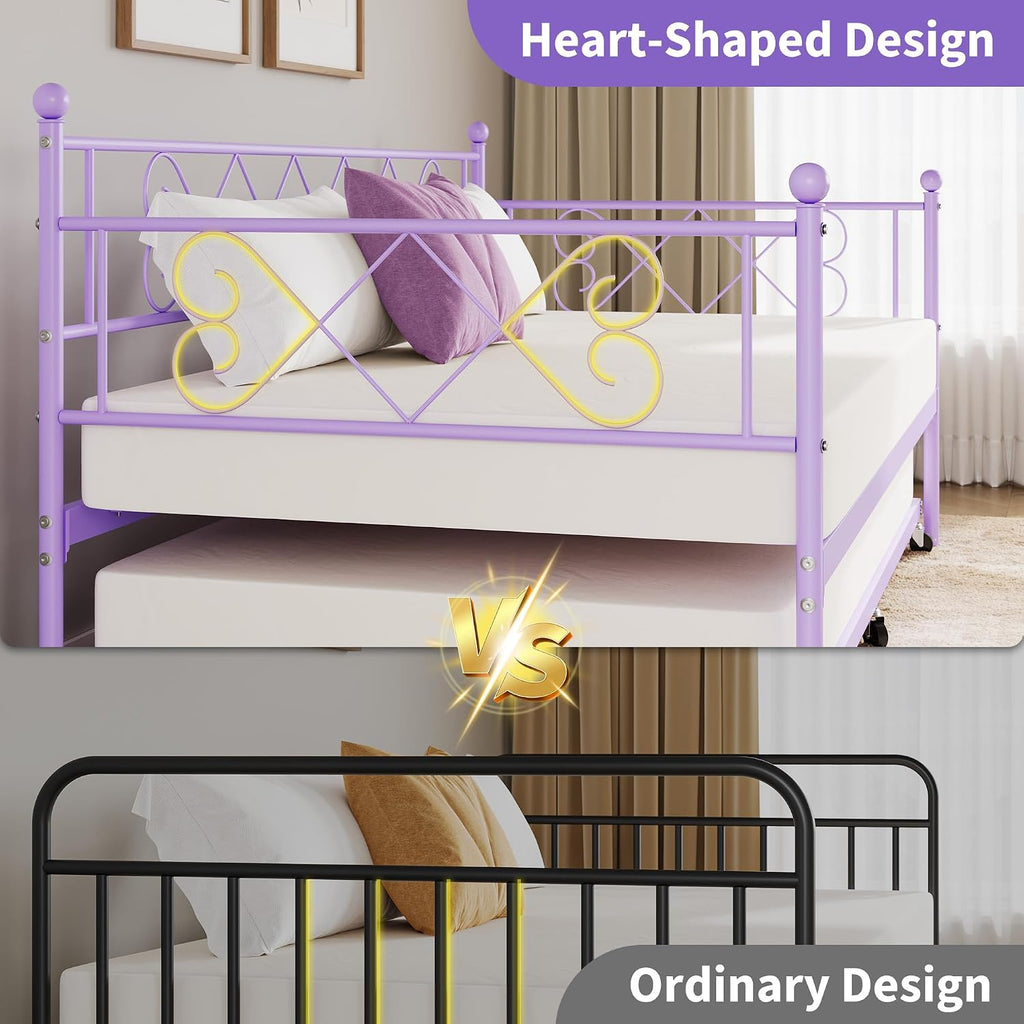Purple Metal Daybed with Trundle