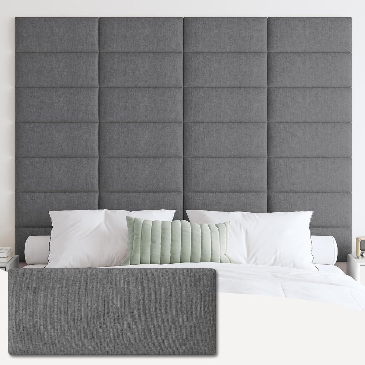 Dark Grey King Peel Stick Headboard