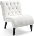 Cream Tufted Velvet Accent Chair