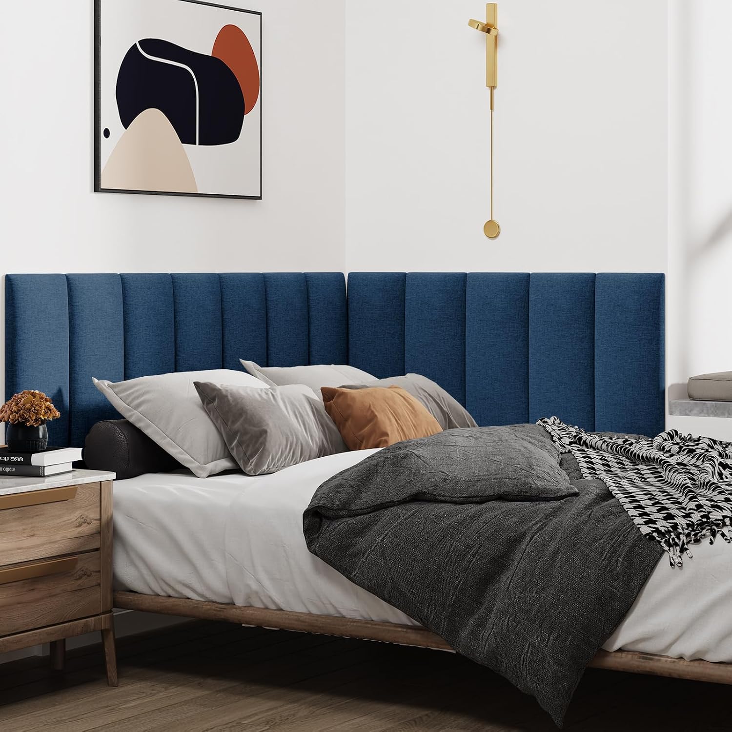 Navy Blue King Peel Stick Headboard