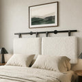 White Upholstered King Wall Headboard