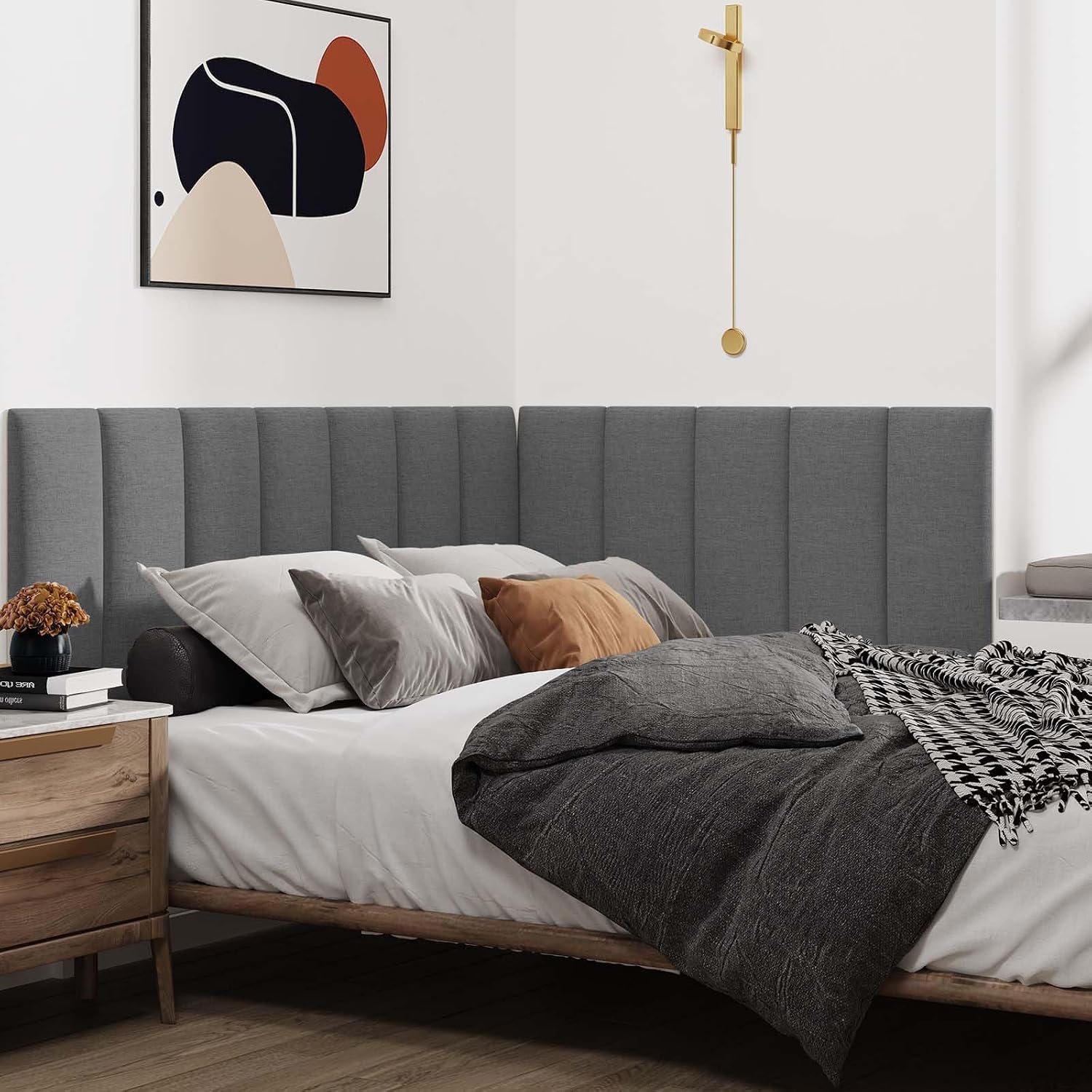 Dark Grey King Peel Stick Headboard