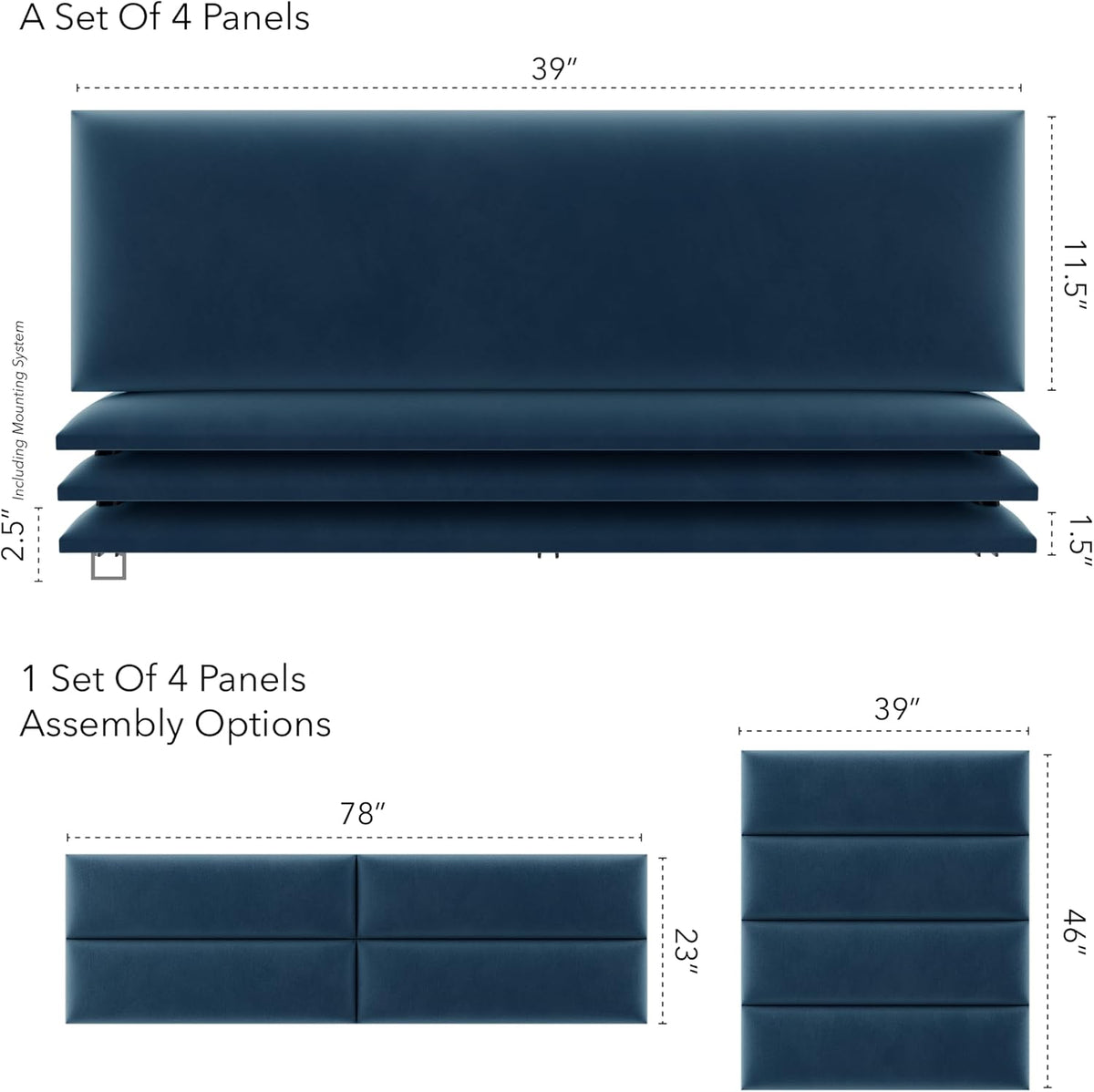 Peacock Blue Velvet Headboard Panels