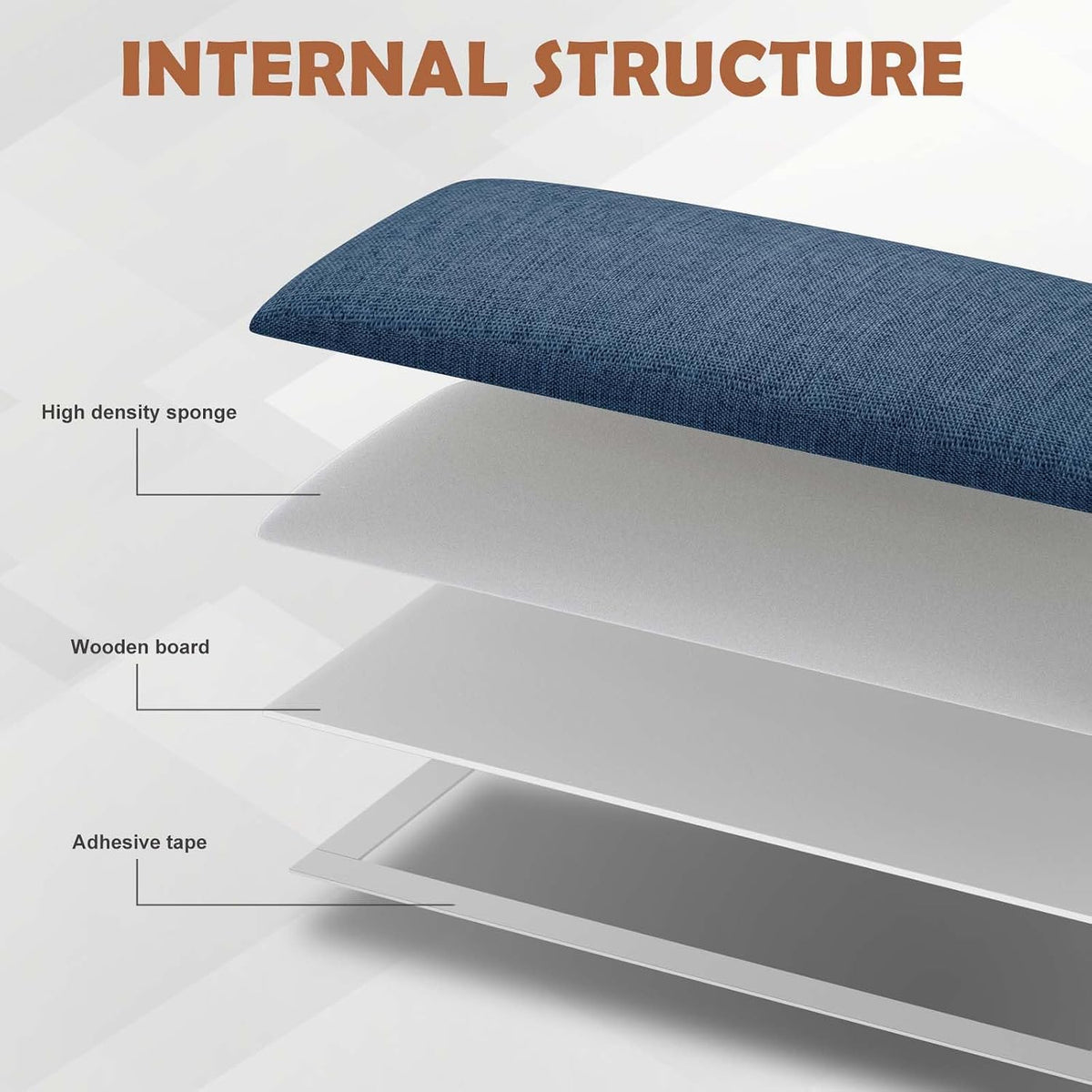 Navy Blue King Peel Stick Headboard
