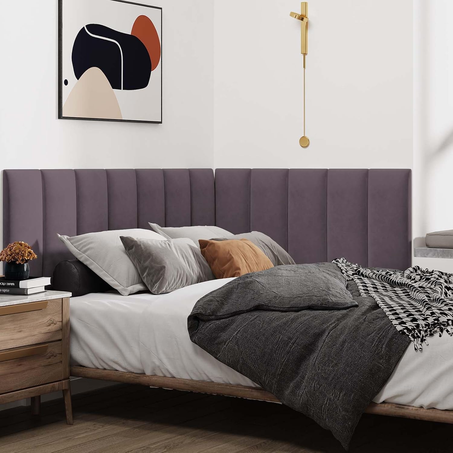 Dark Purple King Peel Stick Headboard