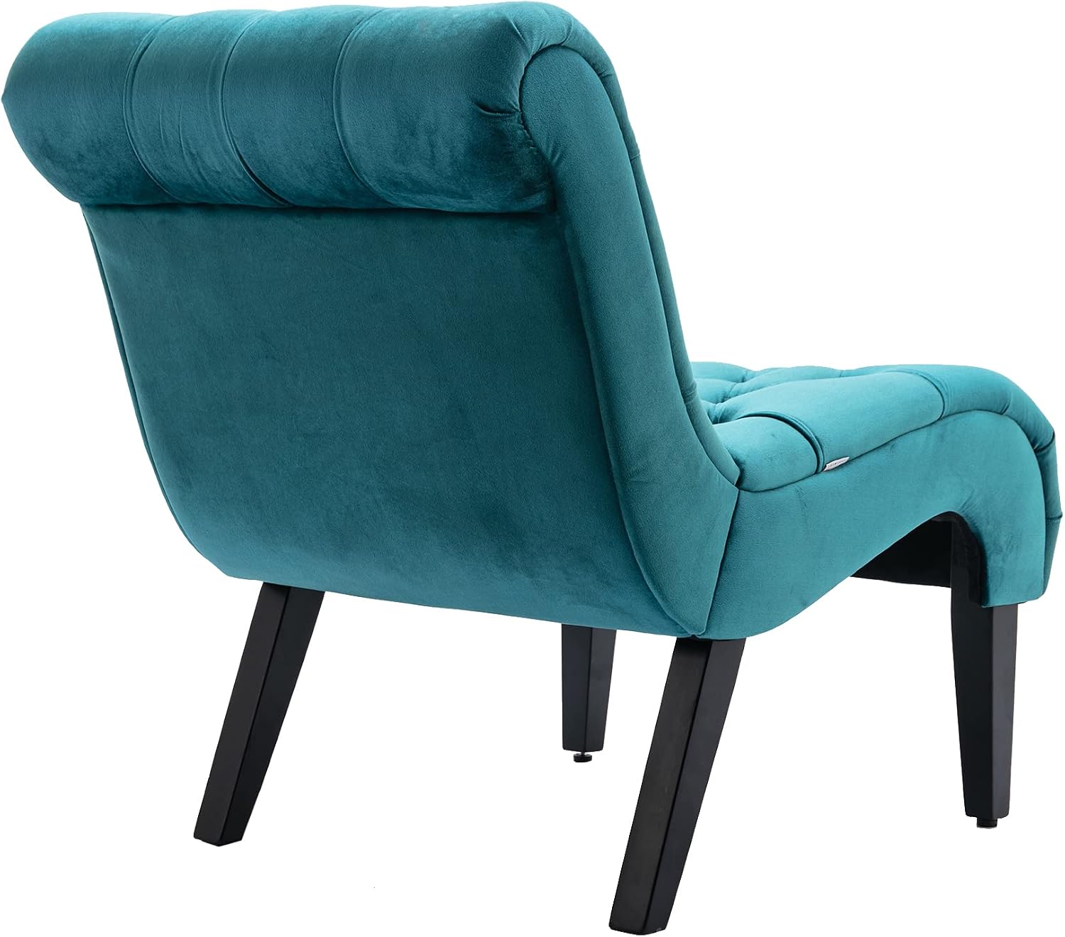 Tufted Velvet Curved Armless Accent Chair