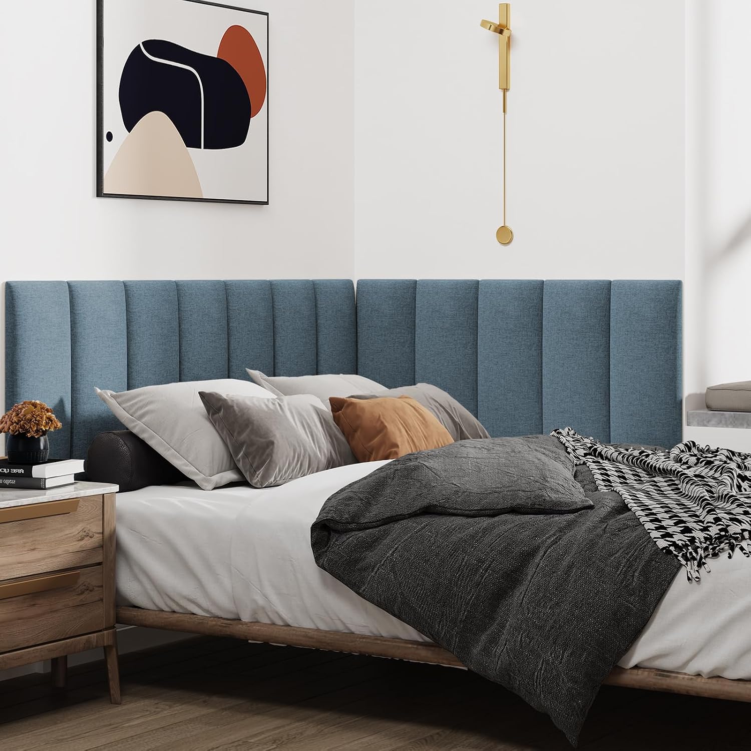 Dusty Blue King Peel Stick Headboard