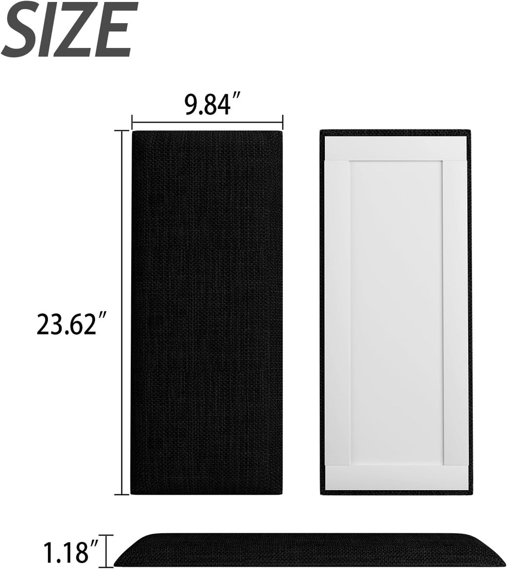 Black Fabric Peel Stick Acoustic Headboard Panels
