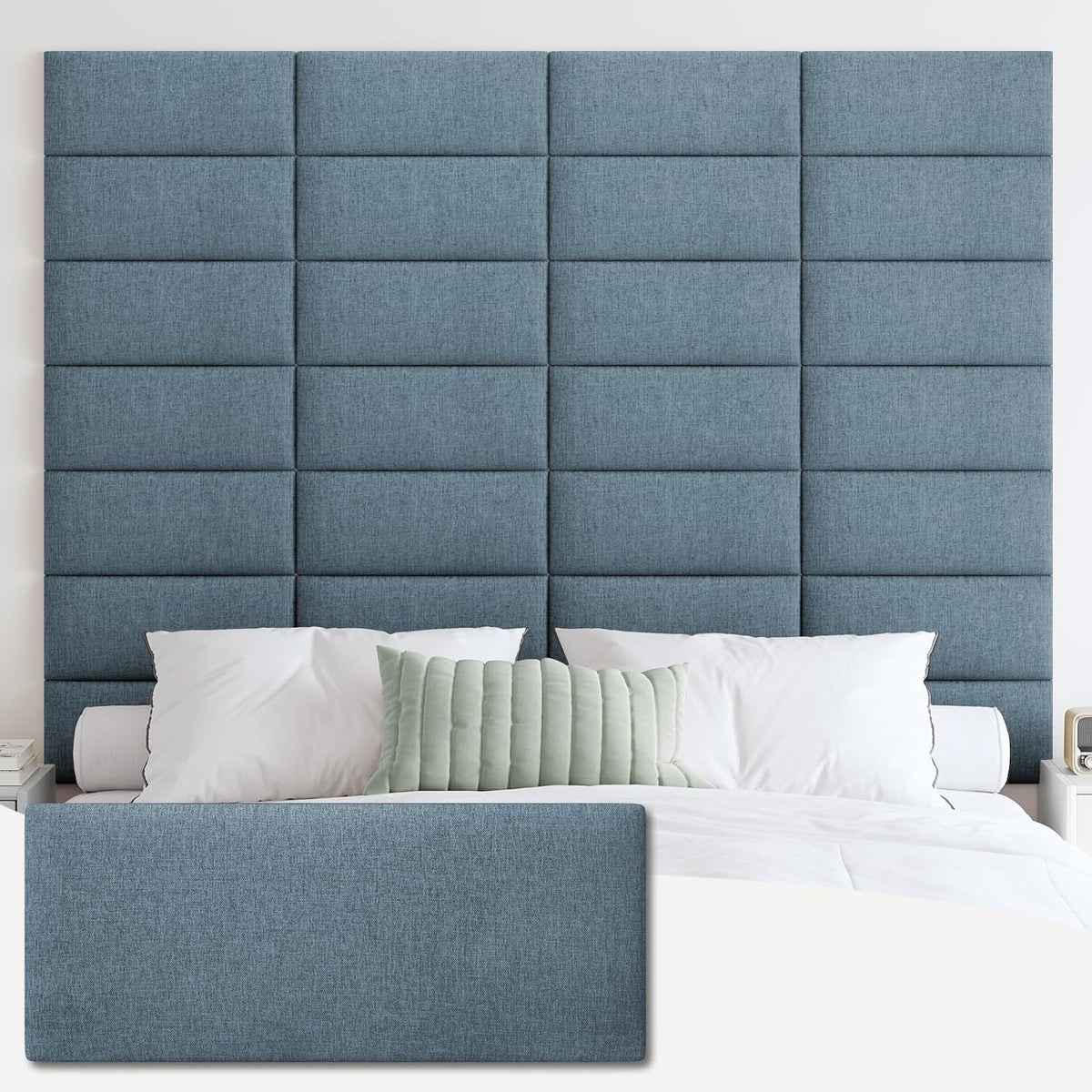 Dusty Blue King Peel Stick Headboard