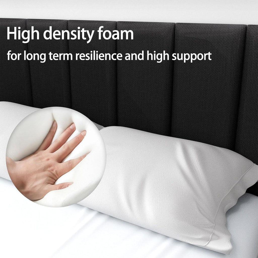 Black Fabric Peel Stick Acoustic Headboard Panels