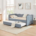 Gingham Daybed with Trundle & Storage Pockets