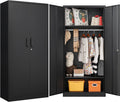 Black Lockable Metal Wardrobe Closet