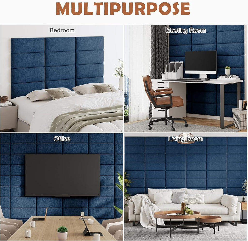 Navy Blue King Peel Stick Headboard