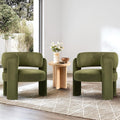Green Velvet Accent Chairs Set of 2