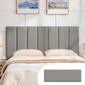 Grey Peel Stick Upholstered Wall Headboard